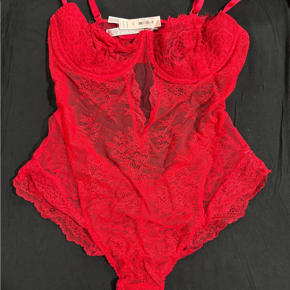Red Lace Bodysuit